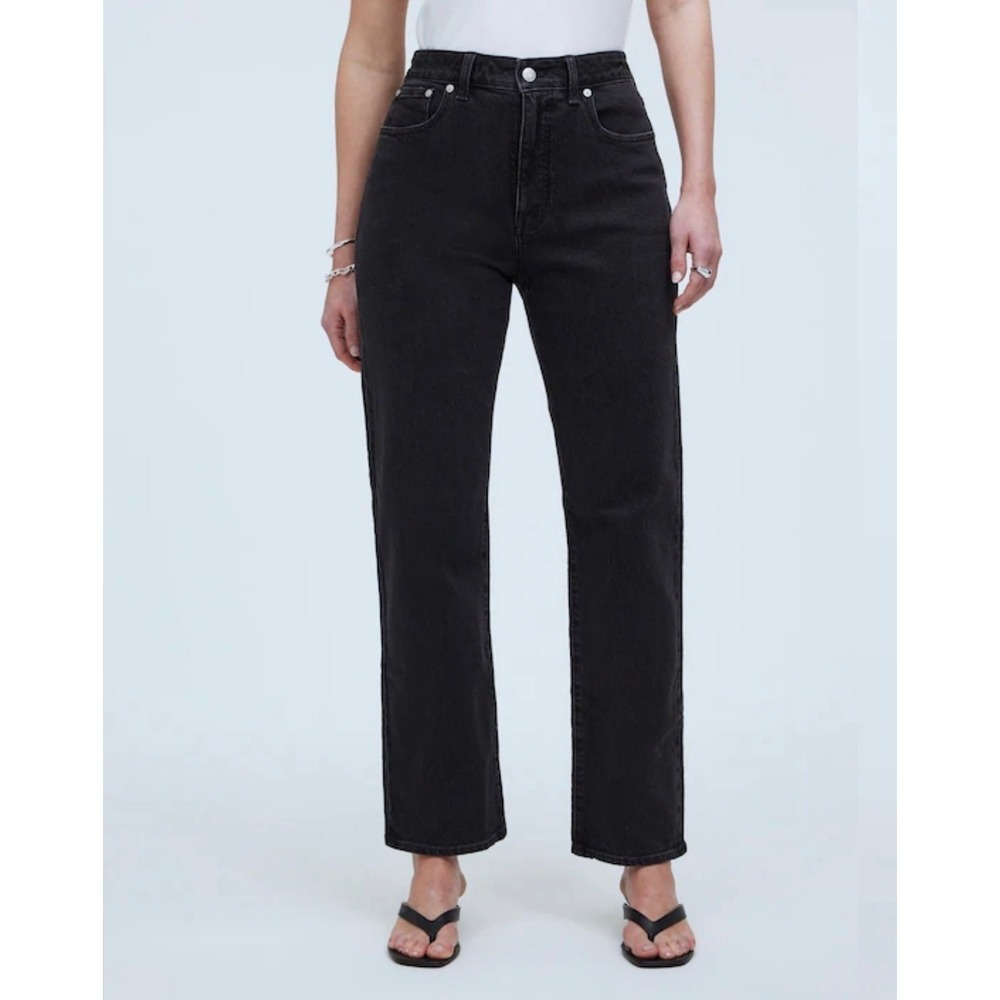 Madewell 90s Curvy Straight Jeans High Rise Lunar Black SZ 25 Y2K Retro Office
